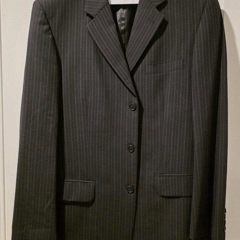 Macy's Men's Black Pinstripe Suit Jacket